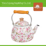 Full Decal Enamel Kettle with Wooden Handle (BY-3504)