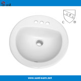 Lavatory Ceramic American Market Solid Surface Bathroom Sinks Factory (SN020)