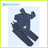 Men's PVC/Polyester/PVC 2PCS Rainsuit with Bib Pants
