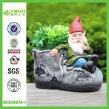 Star Product Polyresin Dwarf on Boot Pot (NF360073-1)