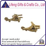 Custom Rotable Gold 3D Helicopter Pendant