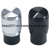 Custom Machining Black or Silver Round Knurled Aluminum Knobs