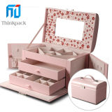 Pink Paper Gift Boxes with Special Space and a Leather Handle