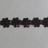 Coffee Flower Design Chemical Lace for Dress