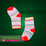 Babies Multi-Striped Normal Socks with Printing Sole (BNG0003)