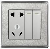 Dermatoglyph Pattern 2gang Single Pole Wall Switch Socket