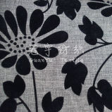 Flocking Treatment 100% Polyester Linen Fabric for Decorative Cloth