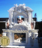 Marble Carved Stone Fireplaces Mantel /Stone Carving Stone Mantel
