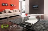 Extra White Glass Coffee Table with S Shape -CA205