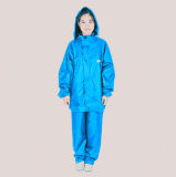 High Quality Nylon Coated PVC Split Raincoat, Rain Pants, Set Raincoat Poncho in Blue (HN-RC1301)
