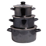 18/20/22cm Eco-Friendly Kitchenware Enamel Cookware Set Sauce Pan
