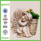 BV Inspection Polyresin Angel Flower Pot for Home Decoration