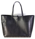 2014 New Fashion Womens Satchel Large Simple Tote PU Leather Rivet Design Handbag Vintage Single Shoulder Bag Big Messenger Tote Bags Sf0002