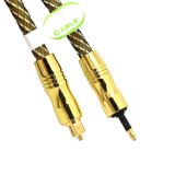 Digital Optical Fiber Audio Cable - Square to 3.5mm Round Toslink Interface