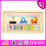 2015 Kids Wooden Domino Set Toy in Top Grade, Wooden Colored Domino Toy for Children, High Performance Wood Domino Set Toy W15A018
