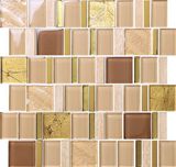 Gold&Khaki Metallic Glass Mosaic with Marble in 2015