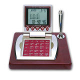 Wooden Base Desktop Calendar Calculator (583SWP)