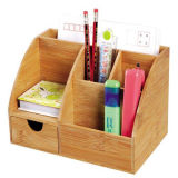 Custom Bamboo Multifunctional Desk Organizer as Desktop Stationery