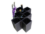 Hot Sale Unique Design Black Leather Wine Box (FG8019)