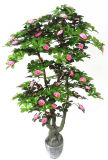 Yy-0911 Indoor Decoration Artificial Azalea Flower Trees Wood Trunk for Sale