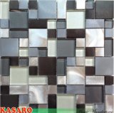Glass Mosaic Blend Aluminum Mosaic Firber Net Mounted Back 12X12 Interior Wall Decoration (KSL6649)