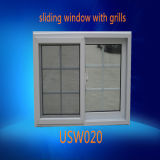 PVC Double Insulating Glass Sliding Window with Grills