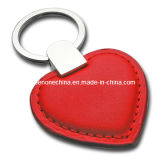 Promotional Heart Shape Genuine Leather Key Chain