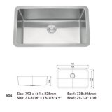Small Radius R25 Stainless Steel Sink for Kitchen