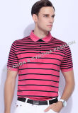 100% Mercerized Cotton Short Sleeves Striped Men's Polo Shirt/Polotee/Polo T-Shirt