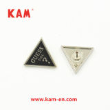 Metal Badge with Triangle Shape, Fashion Design, Kam, High Quality, Eco-Friendly