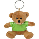 Teddy Bear Keychain Stuffed and Plush Toy with Different Color Cloth (GT-006895)