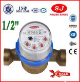 Single Jet Dry Dial Brass Body Class B Gold Color Water Meter