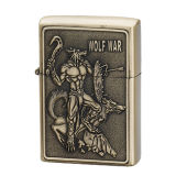 Metal Promotional Gifts Zinc Alloy Embossed Oil Lighter Xf6002D
