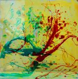 Handblown Glass Abstract Oil Painting Art Yk-W2