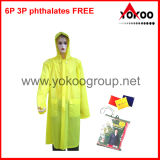 Resuable Plastic Yellow PVC Raincoat (YB-304)