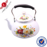 Various Decal Enamel Teapot with Bakelite Handle