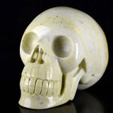 Giant! Natural Lemon Jasper Carved Skull Carving #6o54, Crystal Healing, Realistic