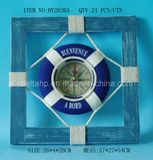 Wooden Frame with Lifebuoy Clock for Wall Decoration (DTHY2626A)