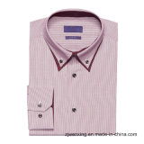Men's Button Down Stripe Casual Shirts with Double Collar