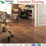 12mm Walnut Wood Synchronized V-Groove Waterproof Laminated Laminate Flooring