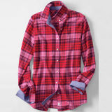 Women's Flannel Pure Cotton Long Sleeves Plaid Shirt (WXW226)