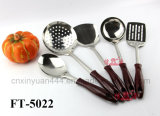 Stainless Steel Red Plastic Handle Kitchen Tool (FT-5022)