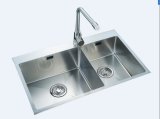Small Radius Stainless Steel Kitchen Double Bowl Sink