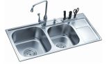 Double Bowl Single Drain Kitchen Sink (XS-KS005)
