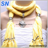 Yellow Jeweled Scarves with Animal Pendant (SNSMQ1013)