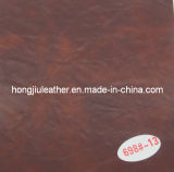 Two Color Dark Red Oil Wax Decorative Leather