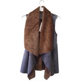 Ladies Wide Lapel Gilet Bonded Fabric