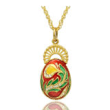 Faberge Style Gold Plate Easter Egg Pendant Necklace (MYD-EGG-009)