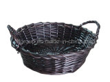 Natural Color Willow Oval Handled Storage Rattan Baskets