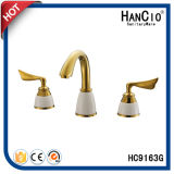 Double Handle Three Holes Basin Faucet (HC9163G)